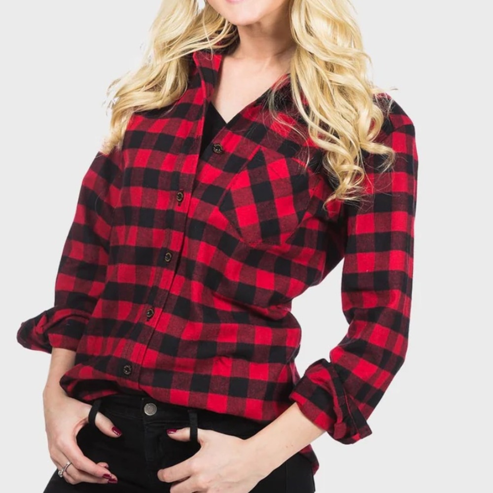 The Vermont Flannel Co. Classic Flannel Shirt in Red Buffalo Size Medium